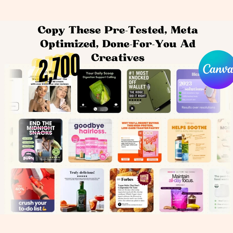 2,700+ Meta-Optimized Canva Ad Templates | Editable | High-Converting Ads for Facebook & Instagram | Digital Download | Ad Creative Bundle